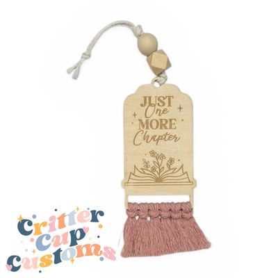 Just One More Chapter Engraved Macrame Bookmark