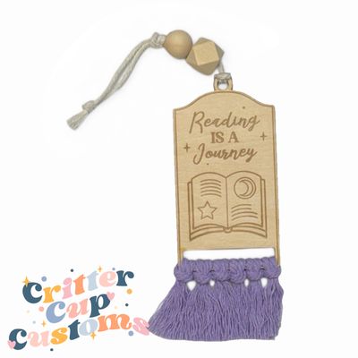 Reading is a Journey Engraved Macrame Bookmark
