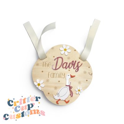 Personalized Stroller Name Tag, Goose &amp; Daisy Stroller Tag