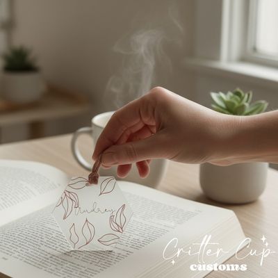 Octogon Greenery Engraved Bookmark
