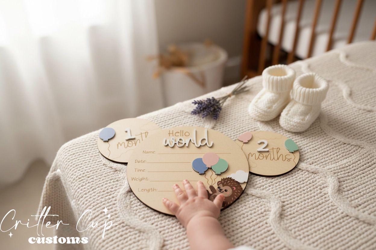 Hedgehog Baby Milestone Disc