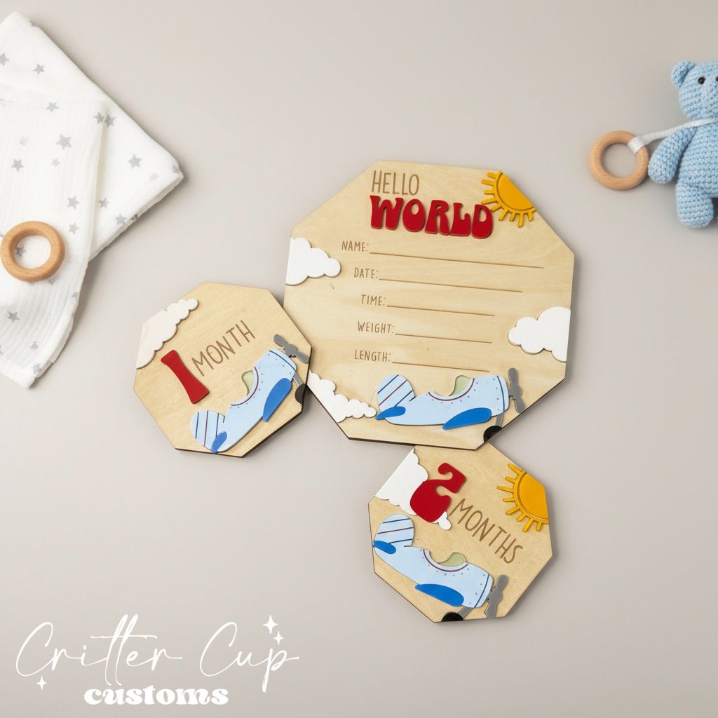 Airplane Baby Milestone Disc