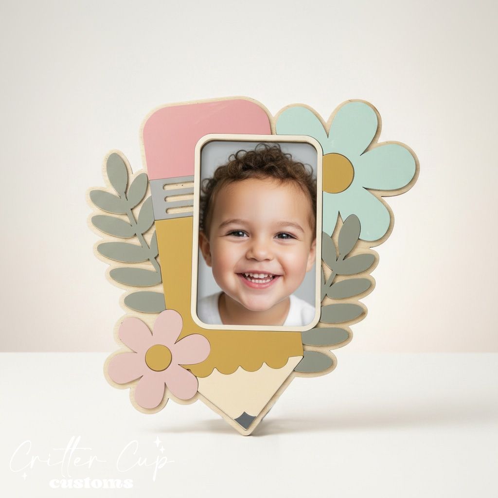 Foral Pencil Teacher Frame