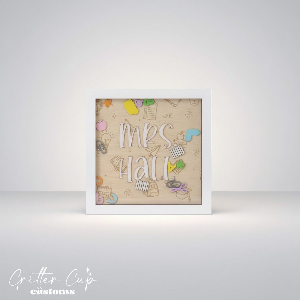 Teacher Appreciation Gift, Teacher Shaker Desk Sign