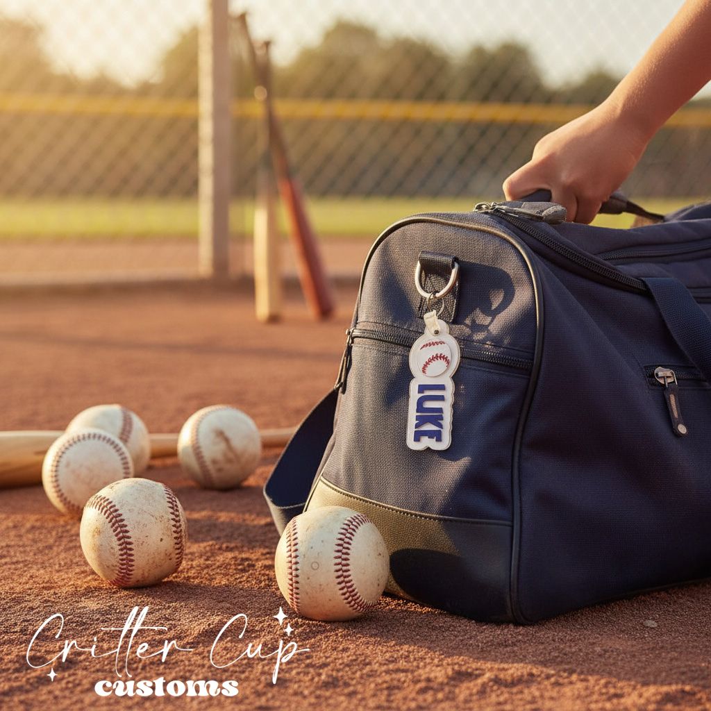 Baseball Bag Tag, Baseball Bag Charm