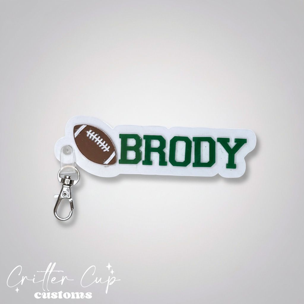 Personalized Football Bag Tag