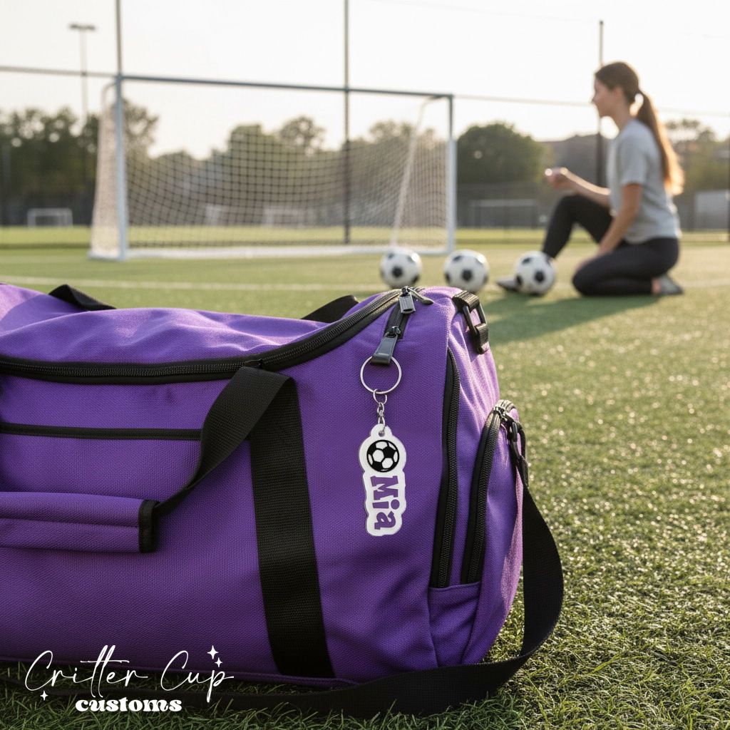 Personalized Soccer Bag Tag, Soccer Bag Charm