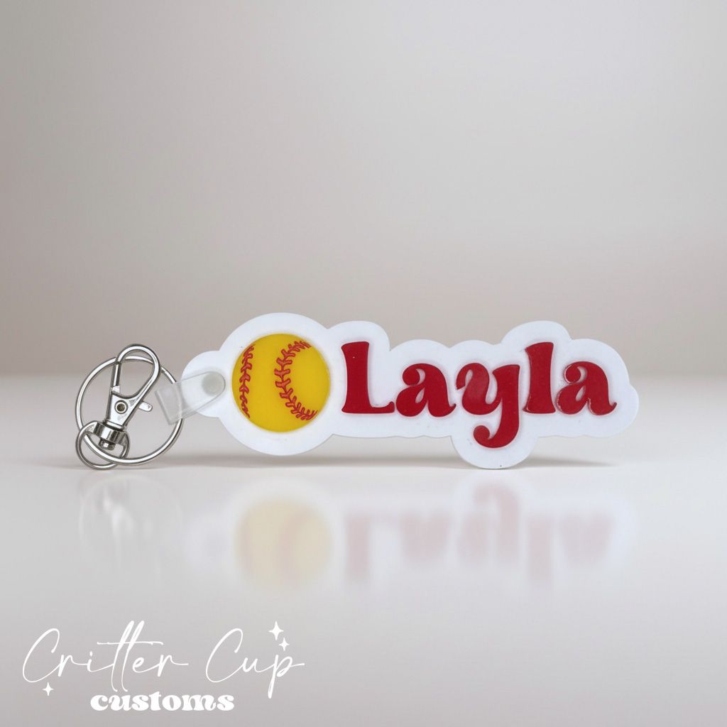 Personalized Softball Bag Tag