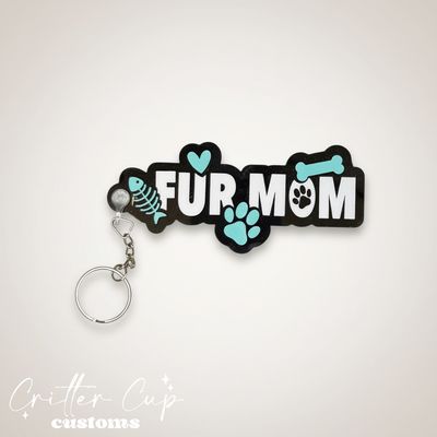 Custom 3d Acrylic Fur Mom Keychain