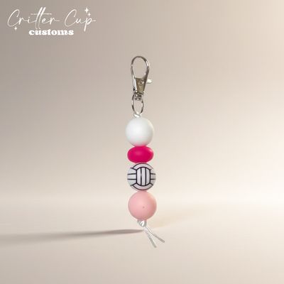 Custom Softball Beaded Bag Charm