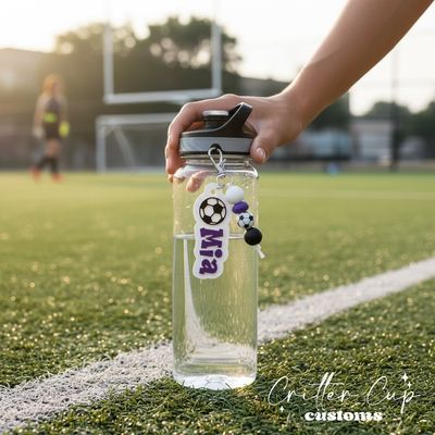 Personalized Soccer Bag Tag &amp; Beaded Charm Set