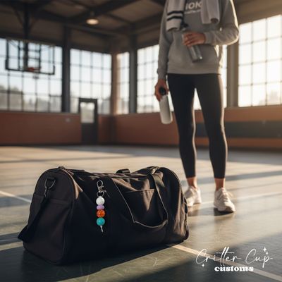 Custom Basketball Beaded Bag Charm