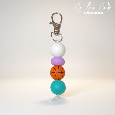 Custom Basketball Beaded Bag Charm