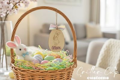 Baby Bunny Egg Gift Tag, Easter Basket Tag