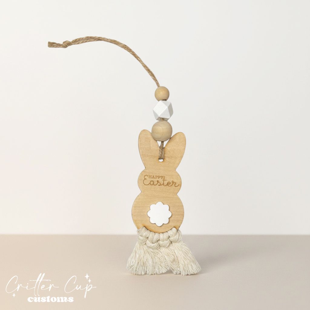 Happy Easter Macrame Gift Tag, Easter Basket Tag