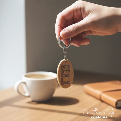 Custom Engraved Gen X Keychain