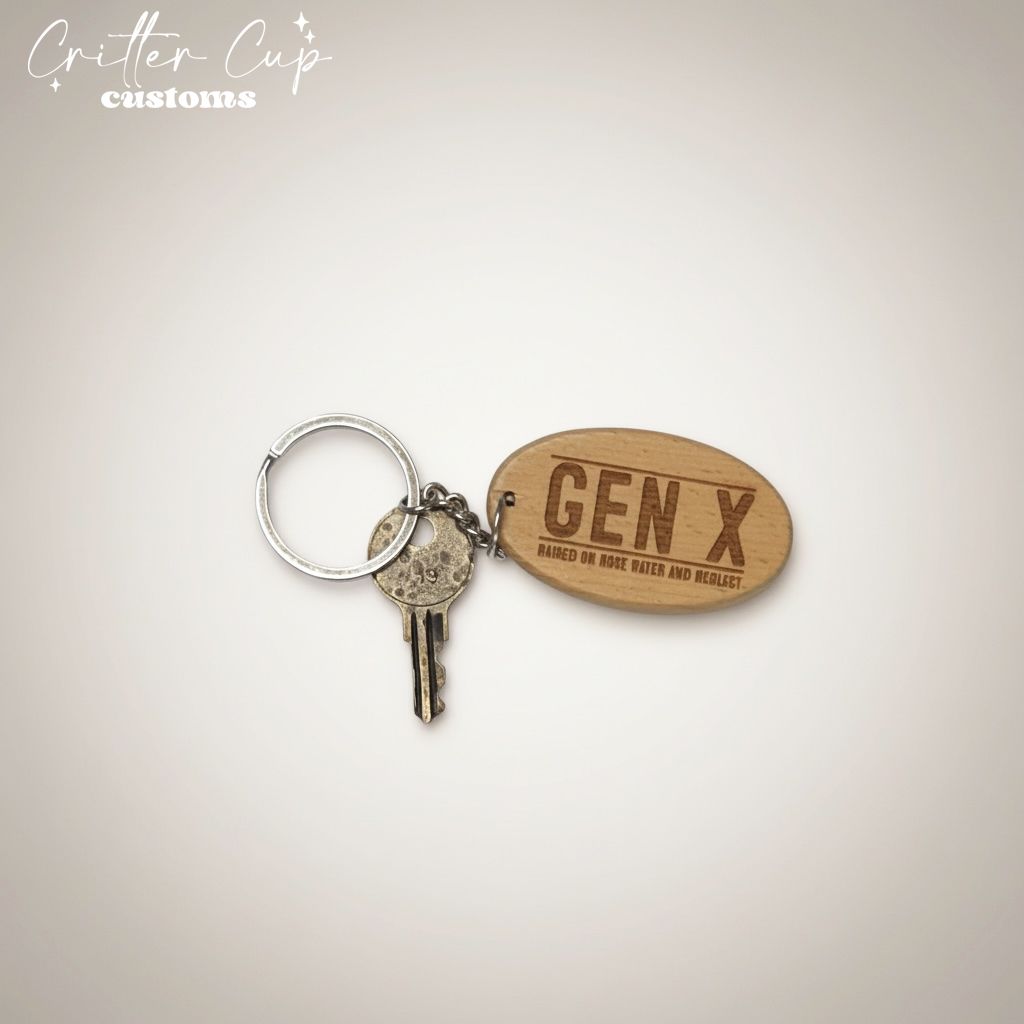 Custom Engraved Gen X Keychain