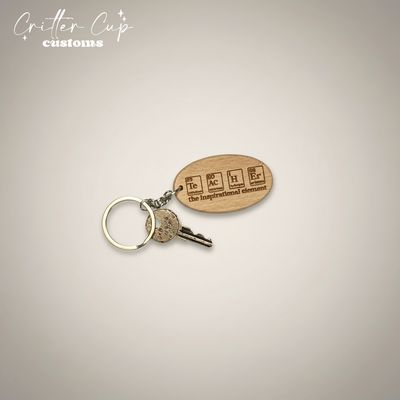 Teacher "Element Chart" Wood Keychain