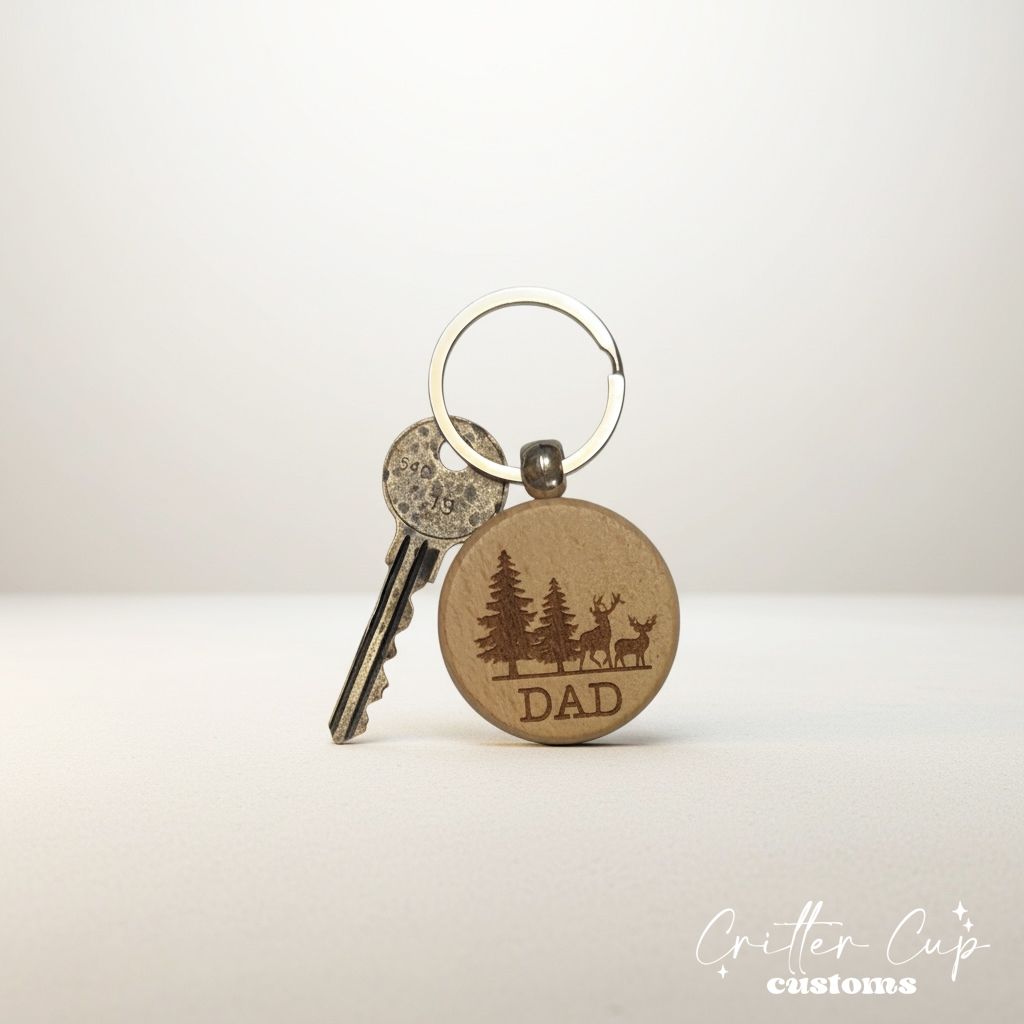 Custom Rustic Dad Keychain
