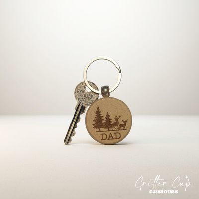 Custom Rustic Dad Keychain