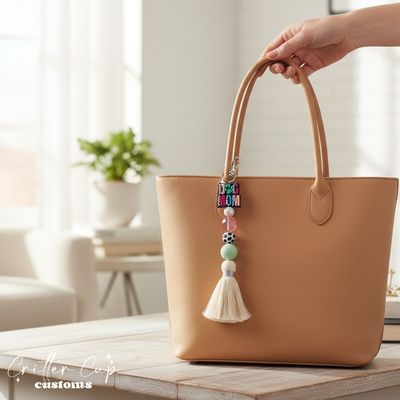 Custom Dog Mom Keychain Tassel, Dog Mom Charm