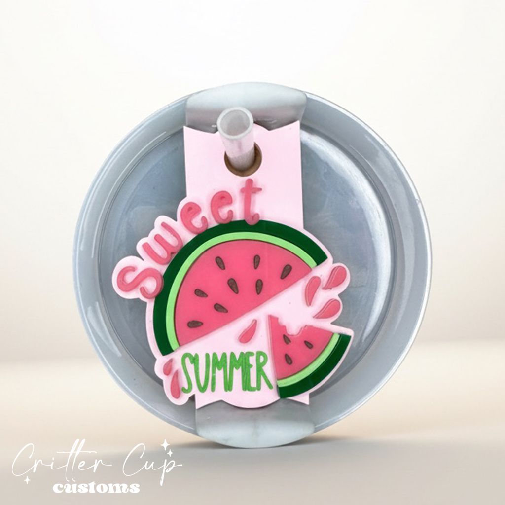 Watermelon Stanley Name Plate, Sweet Summer Stanley Topper