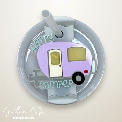 Happy Camper Stanley Name Plate, RV Camping  Stanley Topper