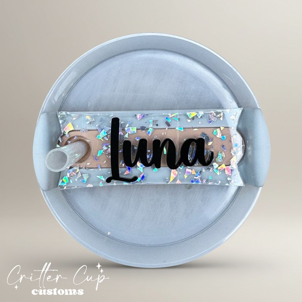 Candy Canes Stanley Name Plate, Custom Christmas Stanley Topper