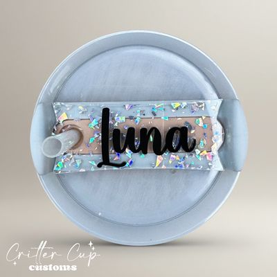 Candy Canes Stanley Name Plate, Custom Christmas Stanley Topper