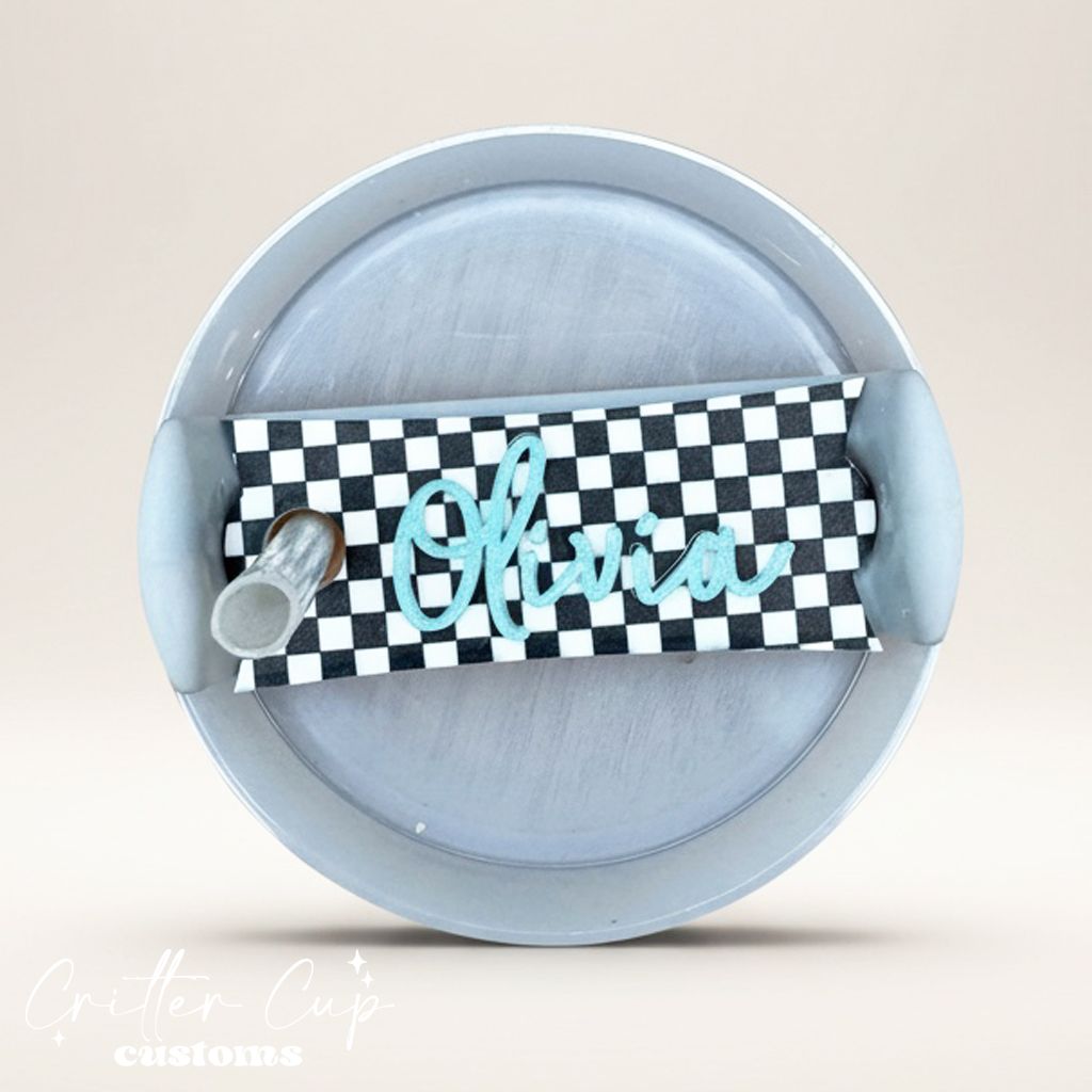Mini Black and white Checkered, Custom Checkered Stanley Topper