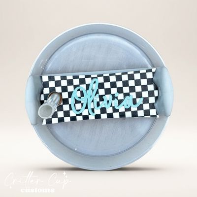 Mini Black and white Checkered, Custom Checkered Stanley Topper