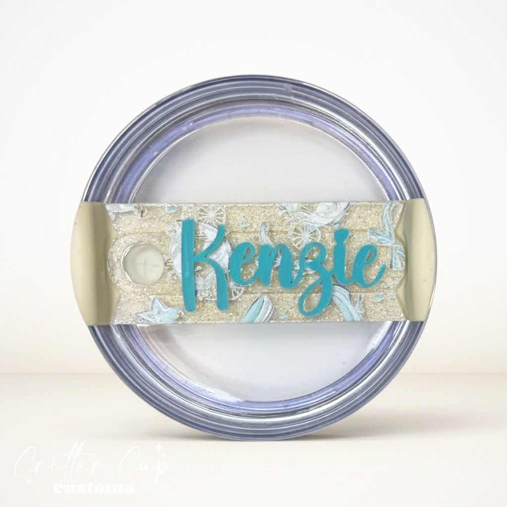 Princess Glitter Stanley Name Plate, Custom Glitter Stanley Topper