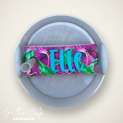 Hibiscus Stanley Name Plate, Custom Tropical Stanley Topper