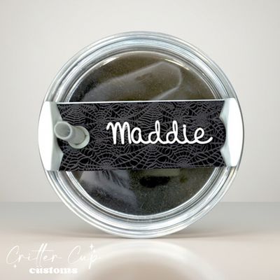 Micro Spider Webs Stanley Name Plate, Custom Spider Web Stanley Topper
