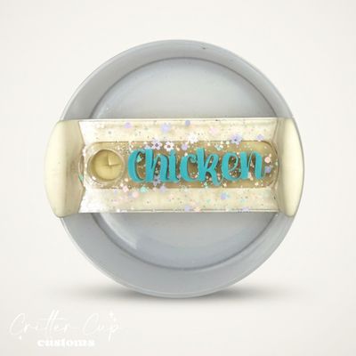 Pastel Spring Floral Confetti Stanley Name Plate, Custom Floral Glitter Topper