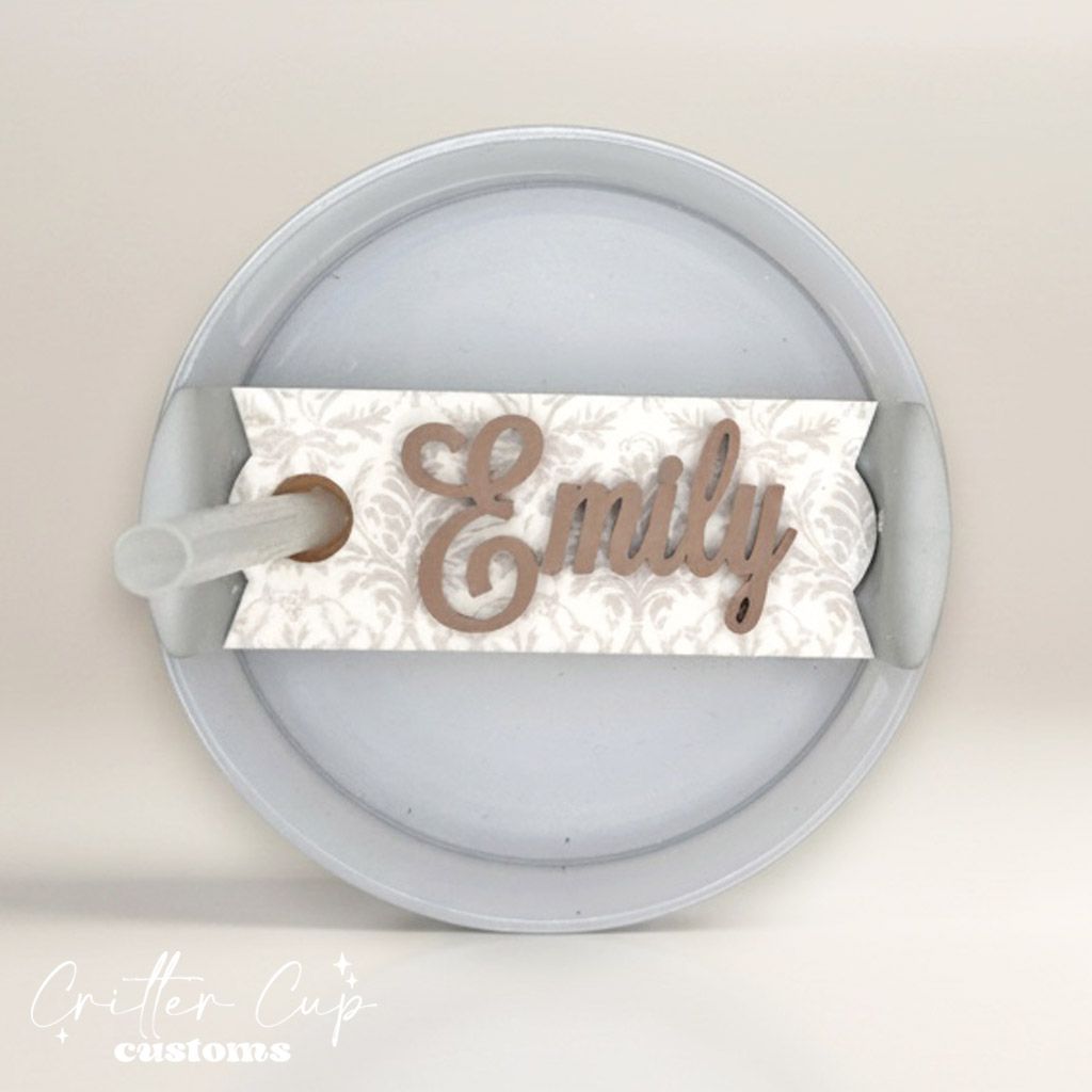 Filagree Stanley Name Plate, Custom Stanley Topper