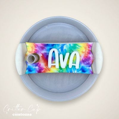 Tye Dye Stanley Name Plate, Custom Stanley Topper