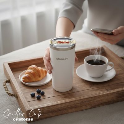Villins Glitter Stanley Name Plate, Custom Glitter Stanley Topper