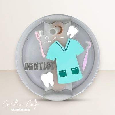 Personalized Dental Stanley Name Plate, Custom Dentist Stanley Topper