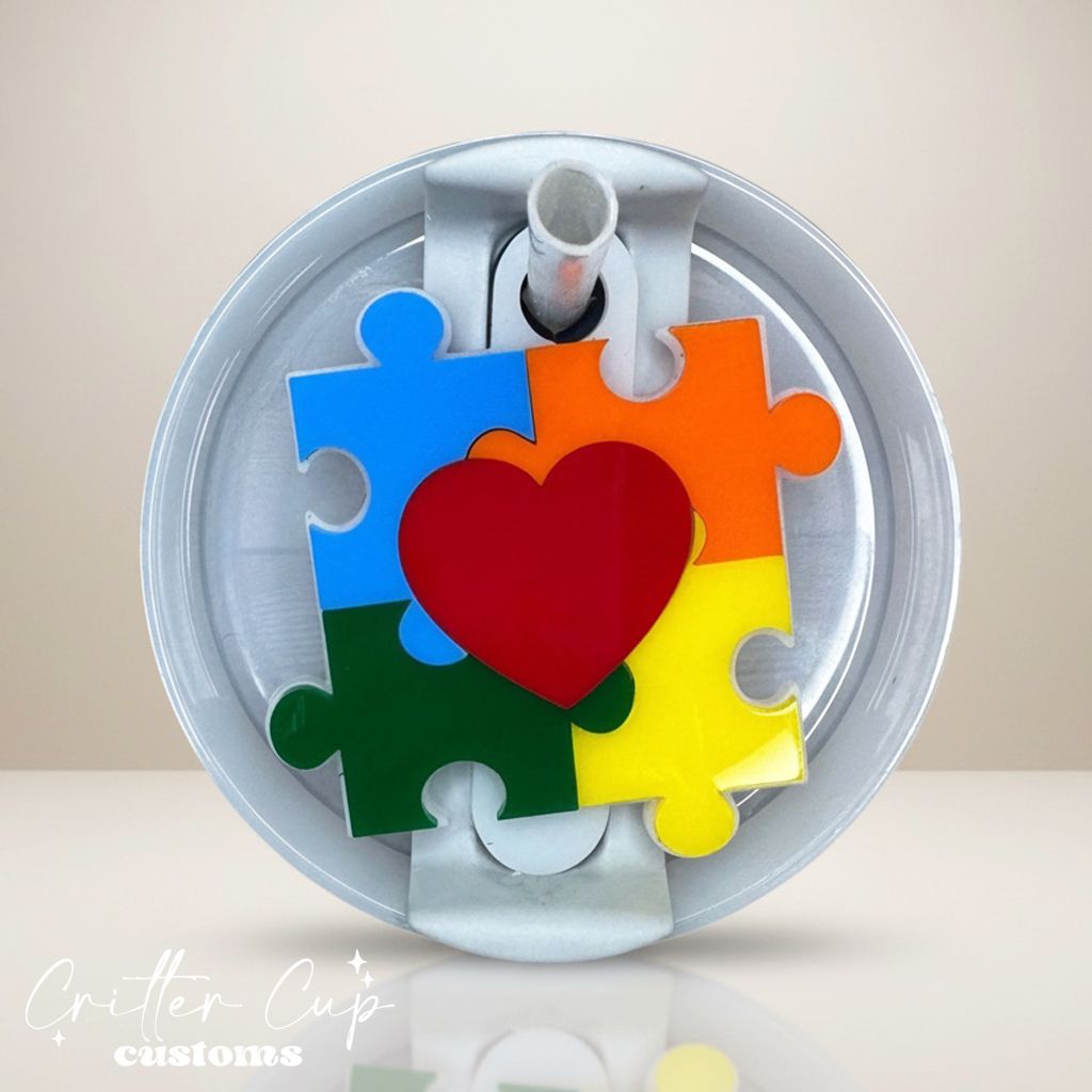 Autism Awareness Name Plate, Puzzle Pieces Stanley Topper