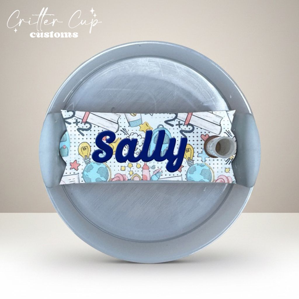 School Days Stanley Name Plate, Personalized Teacher Stanley Topper