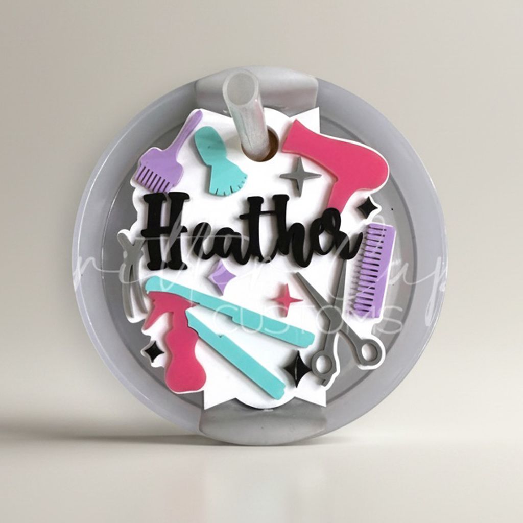 Personalized Hair Stylist Stanley Name Plate, Custom Hair Dresser Stanley Topper