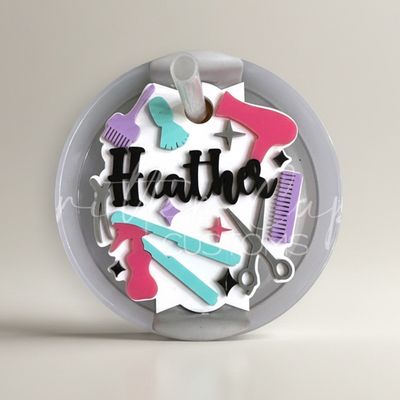Personalized Hair Stylist Stanley Name Plate, Custom Hair Dresser Stanley Topper