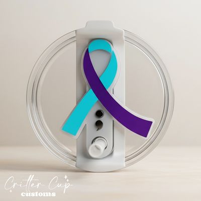 Awareness Ribbon Stanley Name Plate, Custom Awareness Stanley Topper