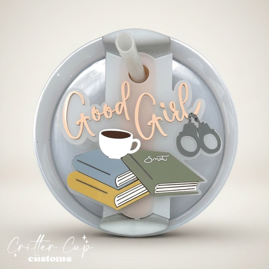"Good Girl" Stanley Name Plate, Custom Smut Reading Stanley Topper