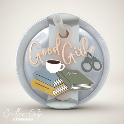 "Good Girl" Stanley Name Plate, Custom Smut Reading Stanley Topper