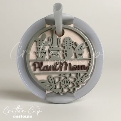 Personalized Plant Mom Stanley Name Plate, Succulent Stanley Topper