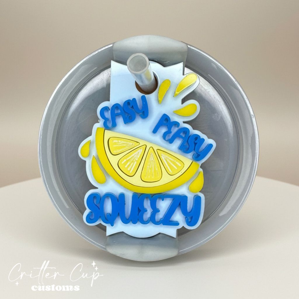 Lemon Stanley Name Plate, Easy Peasy Stanley Topper