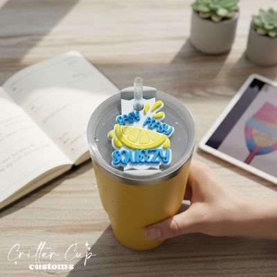 Lemon Stanley Name Plate, Easy Peasy Stanley Topper