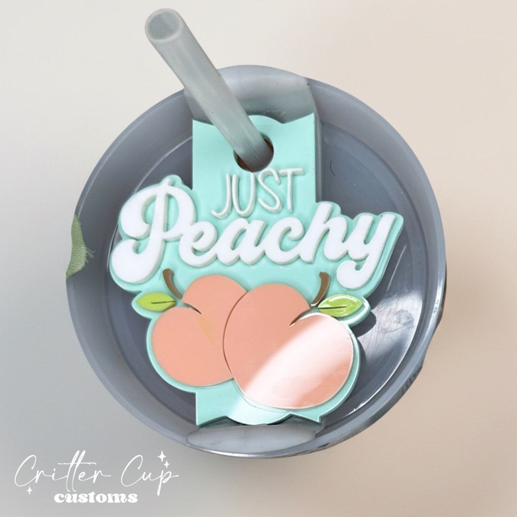 Just Peachy Stanley Name Plate, Peaches Stanley Topper